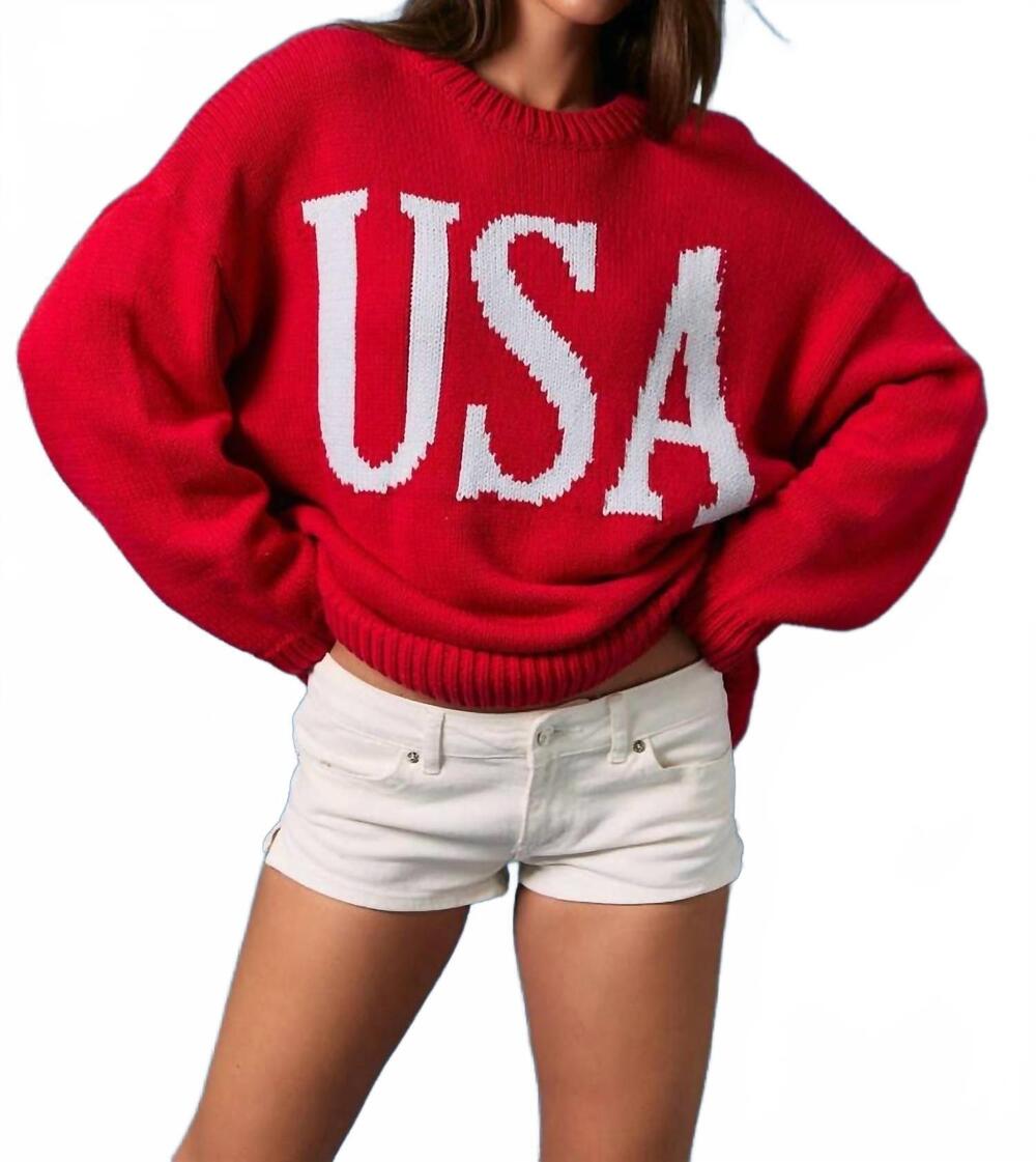NEW LE LIS oversized sweater top in red